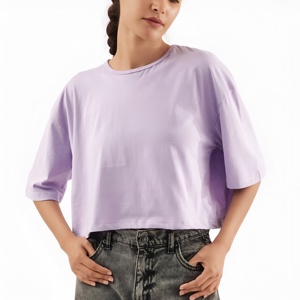 Camiseta Corta de Algodón con Estampado Personalizado para Mujer, Camiseta de Verano de Manga Corta, Informal, Holgada, Estilo Urbano, a la Moda - Product Image 4