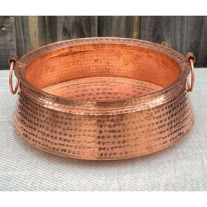 Cuenco de cobre 100% para pedicura y baño de pies, diseño martillado, tina redonda de cobre y recipiente para pedicura, venta al por mayor - Product Image 1