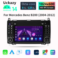 Autoradio Android 14 2 Din avec GPS intégré, OBD2, amplificateur, écran HD pour Mercedes-Benz Sprinter/B200/Vito/W639/Viano Classe B