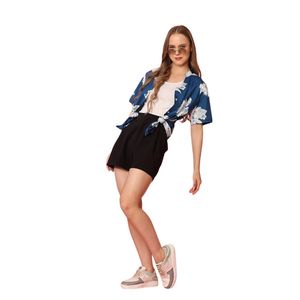 Women's Floral Tropical Print V-Neck Shirt Casual Summer Beach Blouse Short Sleeve Button Down Loose Fit - Product Image 4