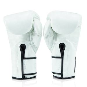 Última Llegada, Guantes de Boxeo Fairtex Glory Blancos Profesionales de Cuero Antideslizantes con Cierre de Gancho y Bucle, Hechos a Medida para Entrenamiento de Muay Thai - Product Image 4