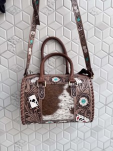 Nouveauté : Sac à main Speedy en cuir sculpté à la main, style bohème gypsy, motif en cuir de vachette, élégant sac à bandoulière pour femme - Product Image 5