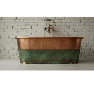 Bañera Independiente de Cobre Sólido de Alta Calidad, Bañera de Hidromasaje Moderna, Ecológica y de Lujo, Personalizable para Hogar, Baño, Spa y Hotel - Product Image 1