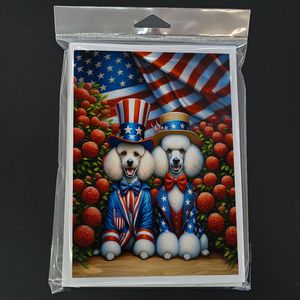 All American Poodle Whimsical A7 Tarjetas de felicitación Paquete de 8 tarjetas de notas en blanco con sobres Tamaño 5x7 - Product Image 3