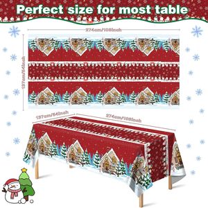 Decorazioni per Feste di Natale, Copritavolo in Plastica Usa e Getta con Pupazzo di Neve per Decorazioni Natalizie da Interno ed Esterno - Product Image 1