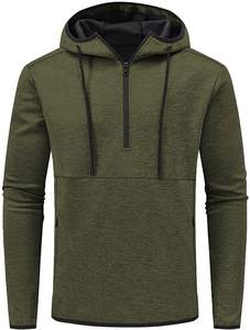 Sweat-shirts et pulls à capuche pour hommes en coton polyester brodé, qualité supérieure, coupe décontractée, manches longues, demi-zip - Product Image 5