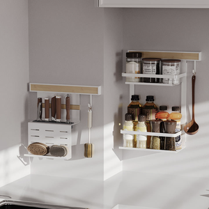 Estante de Almacenamiento de Cocina Moderno de Metal para Montar en la Pared, de Doble Nivel, Impermeable, Organizador Multifuncional, Ahorro de Espacio - Product Image 5