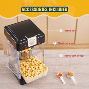 Macchina per Popcorn da Tavolo 300W con Porta in PP, Pentola da 2,5 oz, Capacità 4 QT per Ciclo, per Uso Domestico, Include 2 Accessori per la Preparazione - Product Image 6