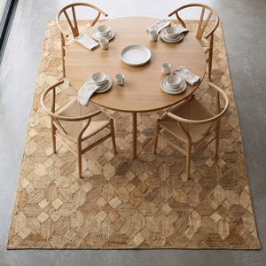 Textured Handwoven Beige Brown Modern Anti-Slip <b>Thick</b> Rug Natural Abstract Geometric Pattern Flatweave Area Carpet for Living - Product Image 6