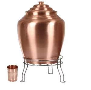 Elegant Copper Water <b>Dispenser</b> <b>Drinking</b> Water Storage Holder with Tap Ideal for Kitchen Dining Table and Catering Service - Product Image 2