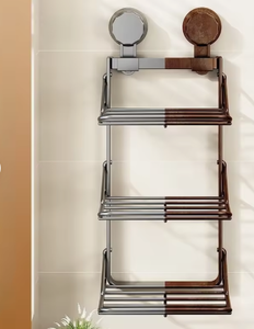 Wall Mounted Stainless Steel 3 Tier Bathroom <b>Kitchen</b> <b>Storage</b> <b>Rack</b> with Strong Suction Cups for Home Organizer - Product Image 2