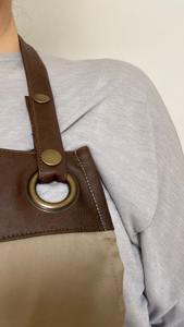 Tablier de travail professionnel en toile cirée durable avec fermeture éclair, réglable, à bretelles croisées, pour chef, barbier, charpentier, équipement d'atelier LCA-0040 - Product Image 6