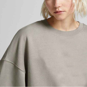 Customized Made Regular Fit Solid Cotton Fleece Women's <b>Sweatshirt</b> <b>Long</b> Sleeve Oversized O Neck Women's <b>Sweatshirt</b> - Product Image 5
