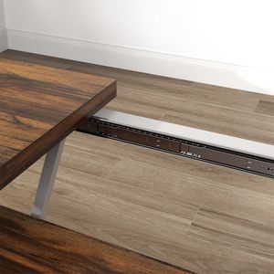 Tavolo da Pranzo Rettangolare Allungabile in Pietra Sinterizzata Effetto Marmo, Mobili Solidi per Sala da Pranzo, Assemblato, per Appartamento - Product Image 2