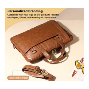 Maletín de Cuero Premium para Portátil, Elegante y Multifuncional, para Oficina y Viajes, para Hombre y Mujer, con Logotipo Personalizado en Relieve - Product Image 4