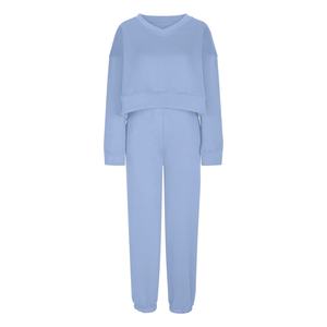 Ensemble 2 pièces personnalisé pour femme, manches courtes, couleur unie, nouveau sweat à capuche et pantalon de jogging en molleton, style streetwear, été - Product Image 4