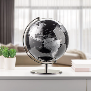 Escultura Moderna de Globo Terráqueo Giratorio de Metal, Mapa del Mundo Negro, Decoración Hecha a Mano, Educativa para el Hogar y la Oficina, al Mejor Precio - Product Image 2