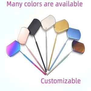 Miroir cosmétique personnalisé avec poignée, miroir d'inspection pour extensions de cils avec grande poignée facile à saisir, échantillons gratuits - Product Image 2