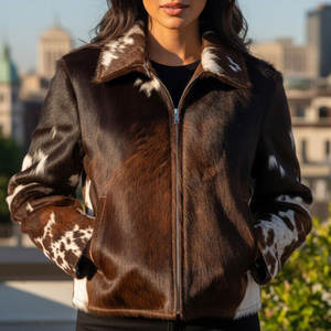 Veste en cuir de vachette pour femme de qualité supérieure, sur mesure, tendance, 100% cuir de vachette, vêtement d'extérieur décontracté, vestes en cuir de vachette - Product Image 1