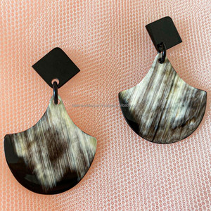 Vintage Style Natural Horn Drop <b>Earrings</b> Women Fashionable Buffalo Cow Horn Colour Trendy Design India Luxury Crafts Falak World - Product Image 4