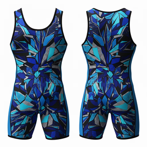 Vêtements de lutte pour hommes en gros, logo personnalisé, extensibles, respirants, pour la compétition et l'entraînement, légers, professionnels - Product Image 5