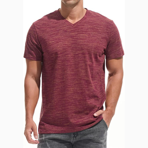 T-shirt Homme Col V Coupe Slim Uni Tissu Doux Grande Taille Respirant Imperméable Portable – Nouveau Design Tendance - Product Image 1