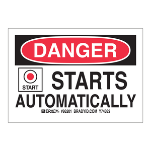 Brady Danger Self-Adhesive Labels for Automatic Equipment Durable Debossed <b>Stickers</b> - Product Image 1