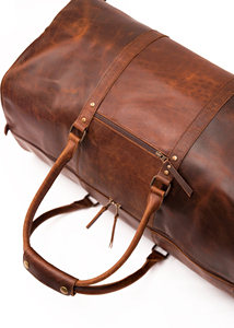 Luxury Genuine Leather Duffle <b>Bag</b> Business Travel Zipper Closure And <b>Shoe</b> <b>Compartment</b> Design Strong Zipper Leather Duffle <b>Bags</b> - Product Image 5