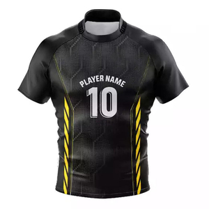 Prix d'usine, designs OEM personnalisés de haute qualité, maillot de rugby respirant à manches courtes - Product Image 3