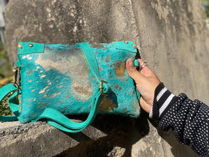 Bolso de cuero de piel metálica, bolso cruzado de estilo occidental, bolso de mano tallado con correa, bolso de estilo occidental - Product Image 6