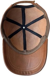 Casquette de baseball en cuir de qualité supérieure pour hommes et femmes, véritable cuir d'agneau, réglable, classique, sportive, élégante et décontractée - Product Image 6