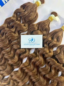 ต่อผมแท้เวียดนาม เรมี่ ดีฟเวฟ แบบเครื่องจักร สีน้ำตาลธรรมชาติ ผมลอน - Product Image 2