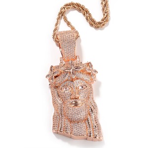 Collier Hip Hop avec pendentif visage de Jésus en moissanite, plaqué rhodium, certifié GRA, style Christian Iced Out - Product Image 5