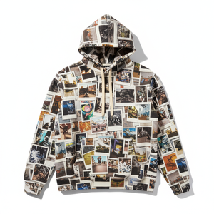 <b>Men's</b> Printed Patchwork Hoodie Regular Fit Casual Knitted Sweatshirt Autumn Style - Product Image 1