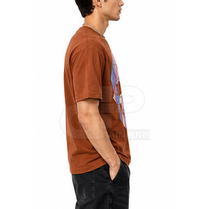 T-shirt imprimé réfléchissant en coton premium pour homme – Style urbain décontracté, col rond, manches courtes, léger et tendance pour le quotidien - Product Image 5