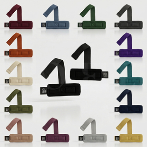 Sangles de musculation personnalisées avec logo de marque et support de poignet rembourré pour soulevé de terre, entraînement en salle de sport et renforcement musculaire - Product Image 1