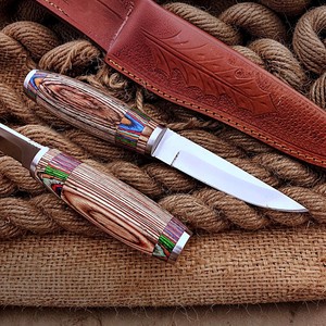 Cuchillo Puukko Hecho a Mano con Mango de Madera, Hoja Fija, para Caza, Bushcraft, Camping y Supervivencia - Product Image 2