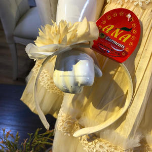 Nuevo diseño de algodón Top vestido de trabajo con volantes con estilo elegante conjunto de diadema para niños para fiestas en la temporada de primavera bebés recién nacidos - Product Image 6