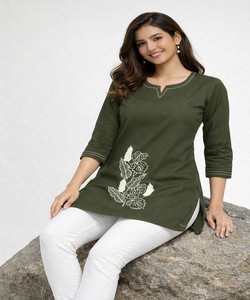 เสื้อทอผ้าฝ้ายดีไซน์หรูหรา สวมใส่ได้ทุกวัน ราคาขายส่ง ดีไซน์ใหม่ล่าสุด แห้งเร็ว ฟรีไซส์ เสื้อผ้าชาติพันธุ์ สำหรับงานเมห์นดี - Product Image 3