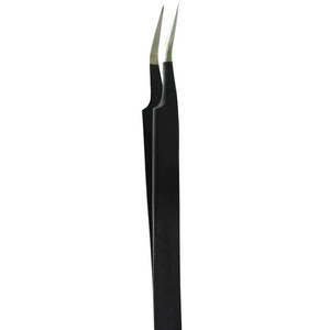 Pince à épiler inclinée antistatique en acier inoxydable avec logo personnalisé, prise en main parfaite, lisse, longueur 10 mm, fabriquée au Pakistan, pour la beauté - Product Image 3