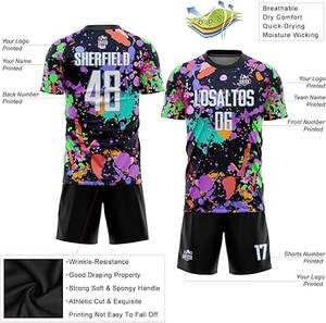 Uniforme de Fútbol de Último Diseño 100% Poliéster, Nuevo Estilo para Adultos, Color Personalizado, Logotipo Personalizado, Tela de 300g de Secado Rápido - Product Image 3