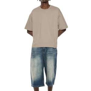 Oversized Crop Boxy Fit Tshirt Men's 100% Cotton <b>Drop</b> Shoulder Streetwear Luxury Quality Custom - Product Image 4