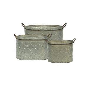 Jardinière en métal galvanisé écologique avec poignée, faite à la main, personnalisée, décoration de jardin intérieure et extérieure, jardinières à fleurs - Product Image 1