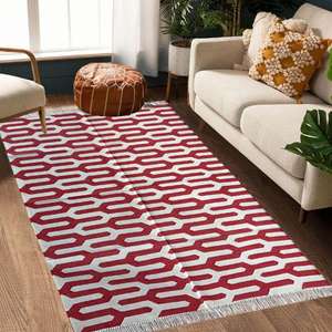 Cotton Modern Dhurrie Area <b>Rug</b> <b>Set</b> with Anti-Bacteria Non-Slip Washable Features Customizable Size for Home & Commercial Use-023 - Product Image 1
