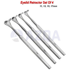 Juego de Retractores de Párpados Desmarres de Acero Inoxidable, 4 Cuchillas Curvas, Manual, Certificado ISO13485, para Examen Oftalmológico Hospitalario - Product Image 3