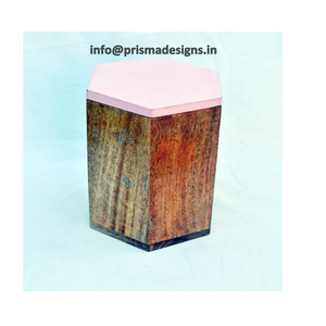 Boîte en bois rustique shabby chic polie à la main, petite boîte carrée en bois massif avec serrure en bronze vintage, boîte de rangement de bureau - Product Image 6