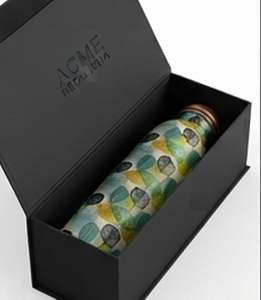 Botella de agua de cobre con diseño de hojas de diseñador para hidratación diaria con estilo natural fresco y beneficios para la salud atemporales - Product Image 5