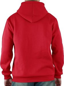 Sweat-shirt à capuche rouge pour homme, coupe classique, en molleton tricoté, couleur unie, style automne, avec poches - Product Image 2