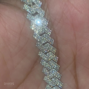 Bracelets Miami Cuban Link pour hommes, chaîne en argent 925, bijoux hip-hop glacés, Dvars Diamond DBM-19, luxe - Product Image 2