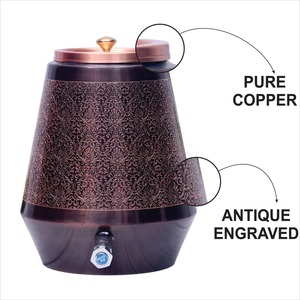 Luxury Double Wall Pure Copper <b>Water</b> Dispenser Tank for Home Office and Daily Ayurvedic <b>Water</b> Storage Buy Direct From Supplier - Product Image 3